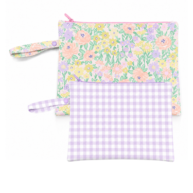 Blossom Sherbet/Lilac Gingham Wet Bag Duo
