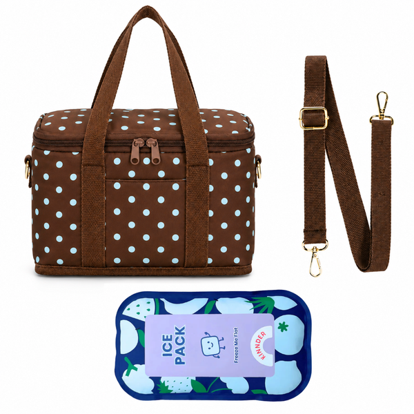 Polka Dot Everyday Cooler Bag + Ice Pack-Kinnder