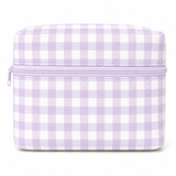 Lilac Gingham Mesh Wash Bag-Kinnder