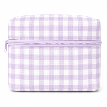 Lilac Gingham Mesh Wash Bag-Kinnder