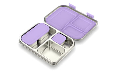 Bento 3 Lilac Stainless Steel Bento Lunch Box-Kinnder