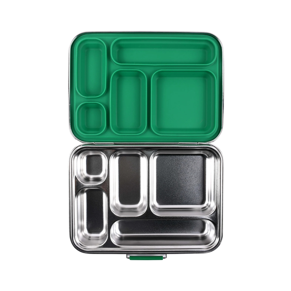 Bento 5 Green Stainless Steel Lunch Box-Kinnder