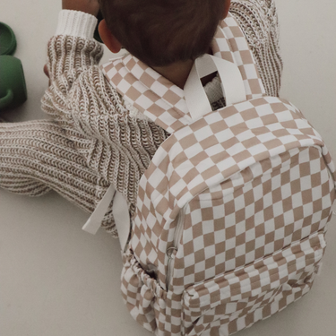 Caramel Check Junior Kindy/School Backpack-Junior Backpack-Kinnder