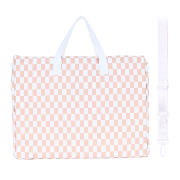 Caramel Check Library Bag-Library Bag-Kinnder