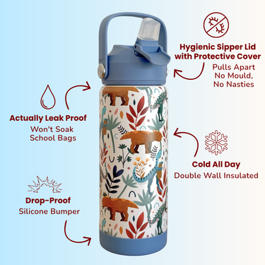 Dinoroar Stainless Steel Drink Bottle-Drink Bottle-Kinnder