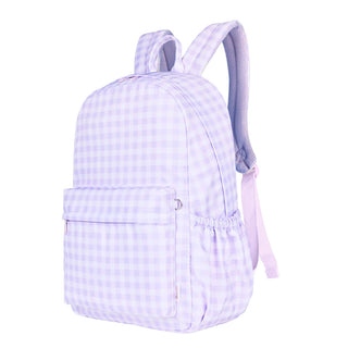 Lilac Gingham Junior Kindy/School Backpack-Junior Backpack-Kinnder