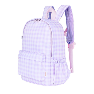 Lilac Gingham Mini Daycare/Toddler Backpack-Mini Backpack-Kinnder