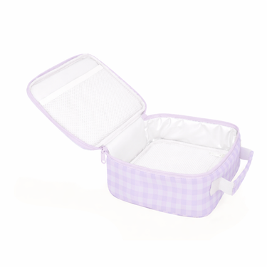 Lilac Gingham Mini Insulated Lunch Bag-Kinnder