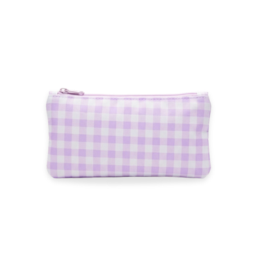 Lilac Gingham Mini Pencil Case-Kinnder