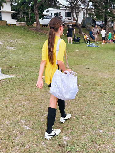 Lilac Gingham Weekend/Sport Duffle Bag-Duffle Bag-Kinnder