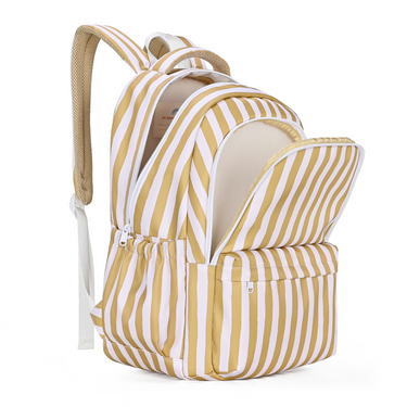 Mustard Stripe Campus School Backpack 2.0-Campus Backpack-Kinnder