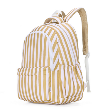 Mustard Stripe Campus School Backpack 2.0-Campus Backpack-Kinnder