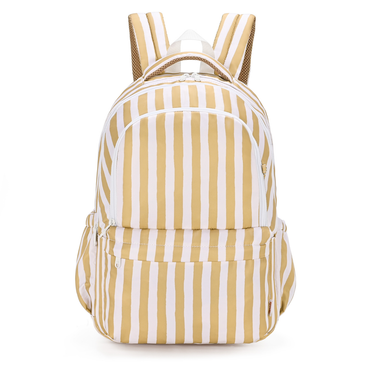 Mustard Stripe Campus School Backpack 2.0-Campus Backpack-Kinnder