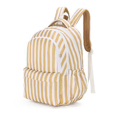 Mustard Stripe Campus School Backpack-Campus Backpack-Kinnder