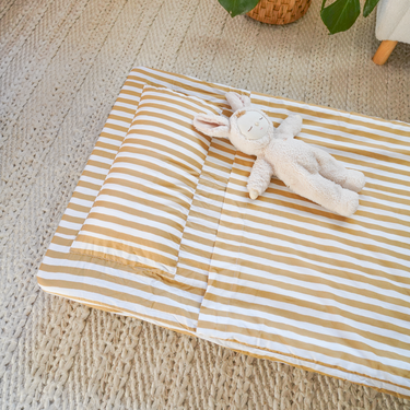 Mustard Stripe Daycare Sheet & Pillow Set-Kinnder