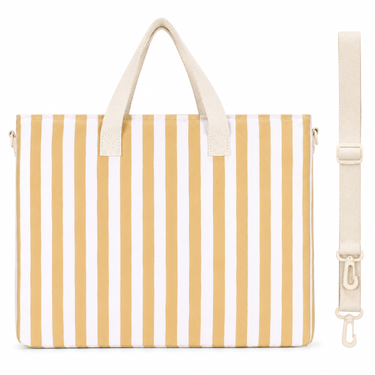 Mustard Stripe Library Bag-Library Bag-Kinnder
