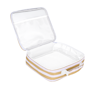 Mustard Stripe Mini Insulated Lunch Bag-Kinnder