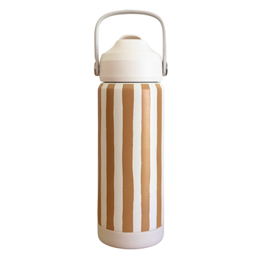 Mustard Stripe Stainless Steel Drink Bottle-Drink Bottle-Kinnder