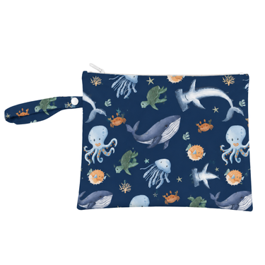 Ocean Friends/Mustard Stripe Wet Bag Duo-Wet Bag-Kinnder
