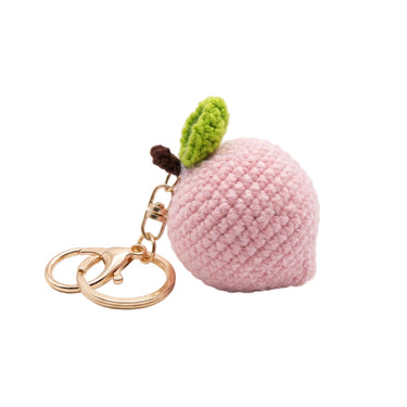Peach Crochet Bag Charm Keyring-Kinnder