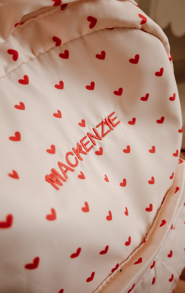 petite amour mini backpack with embroidered name mackenzie