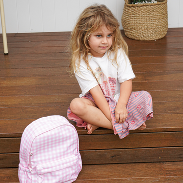 Pink Gingham Mini Daycare/Toddler Backpack-Mini Backpack-Kinnder