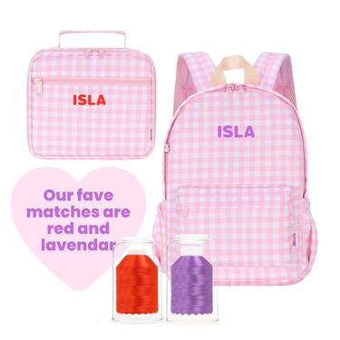 Pink Gingham Junior Kindy/School Backpack-Junior Backpack-Kinnder