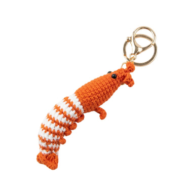 Shrimp Crochet Bag Charm Keyring-Kinnder
