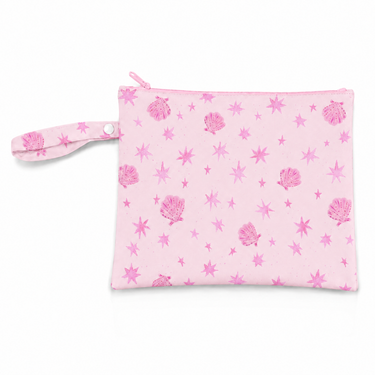 Stardust Shells/Pink Gingham Wet Bag Duo-Wet Bag-Kinnder