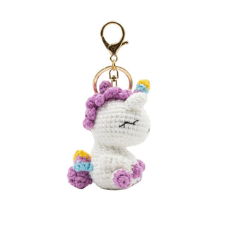 Unicorn Crochet Bag Charm Keyring-Kinnder