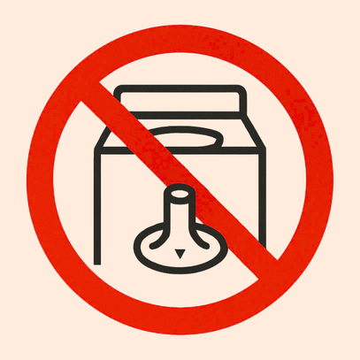 Prohibition sign with an agitator in a washing machine, indicating that using it can be too rough